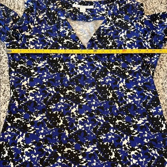 Diane Von Furstenberg Cotton/Silk Reina Mini A-line Dress w/long sleeves Sz-14 - Picture 11 of 11